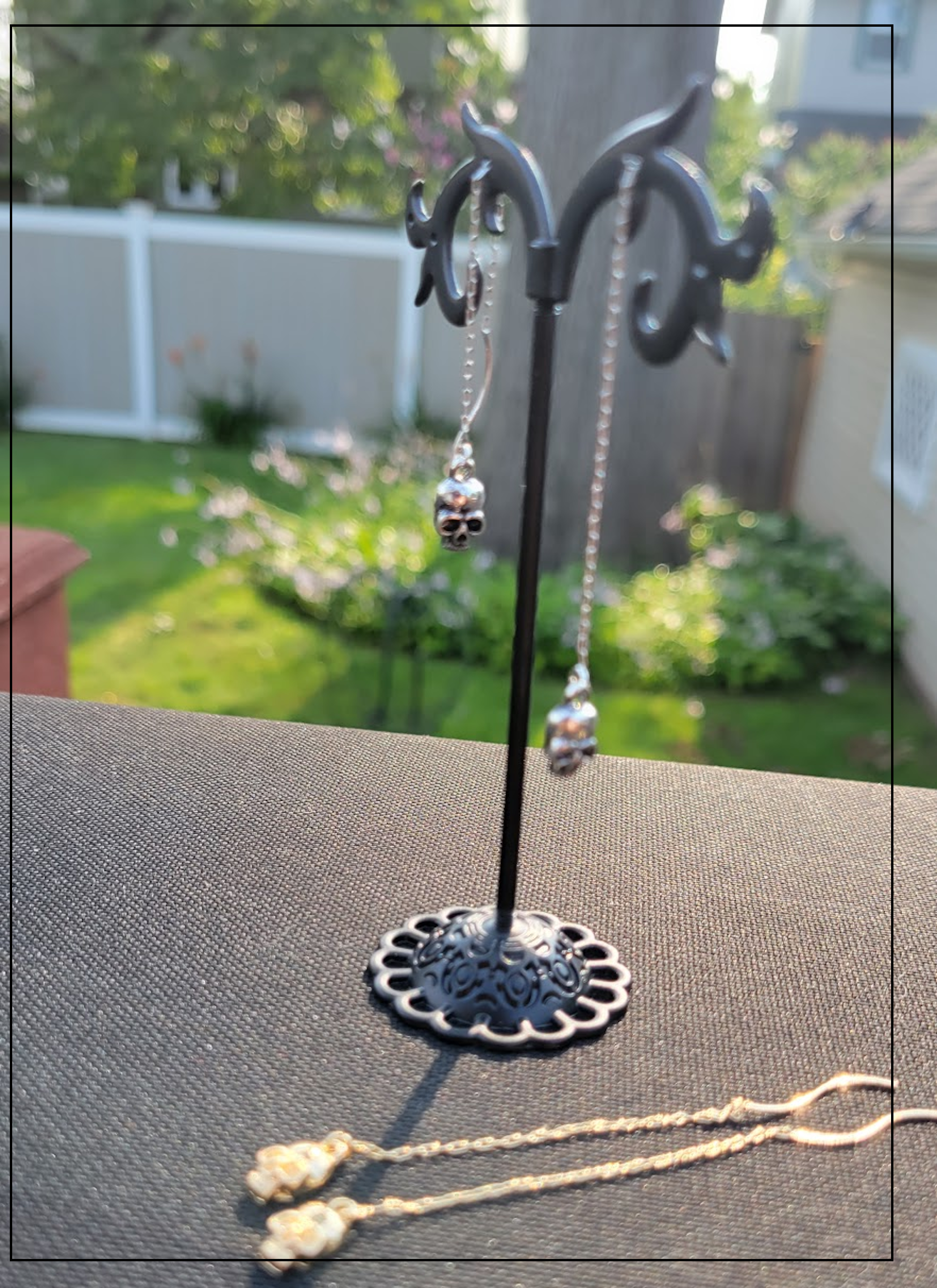 MR BONES LONG DANGLE EARRING