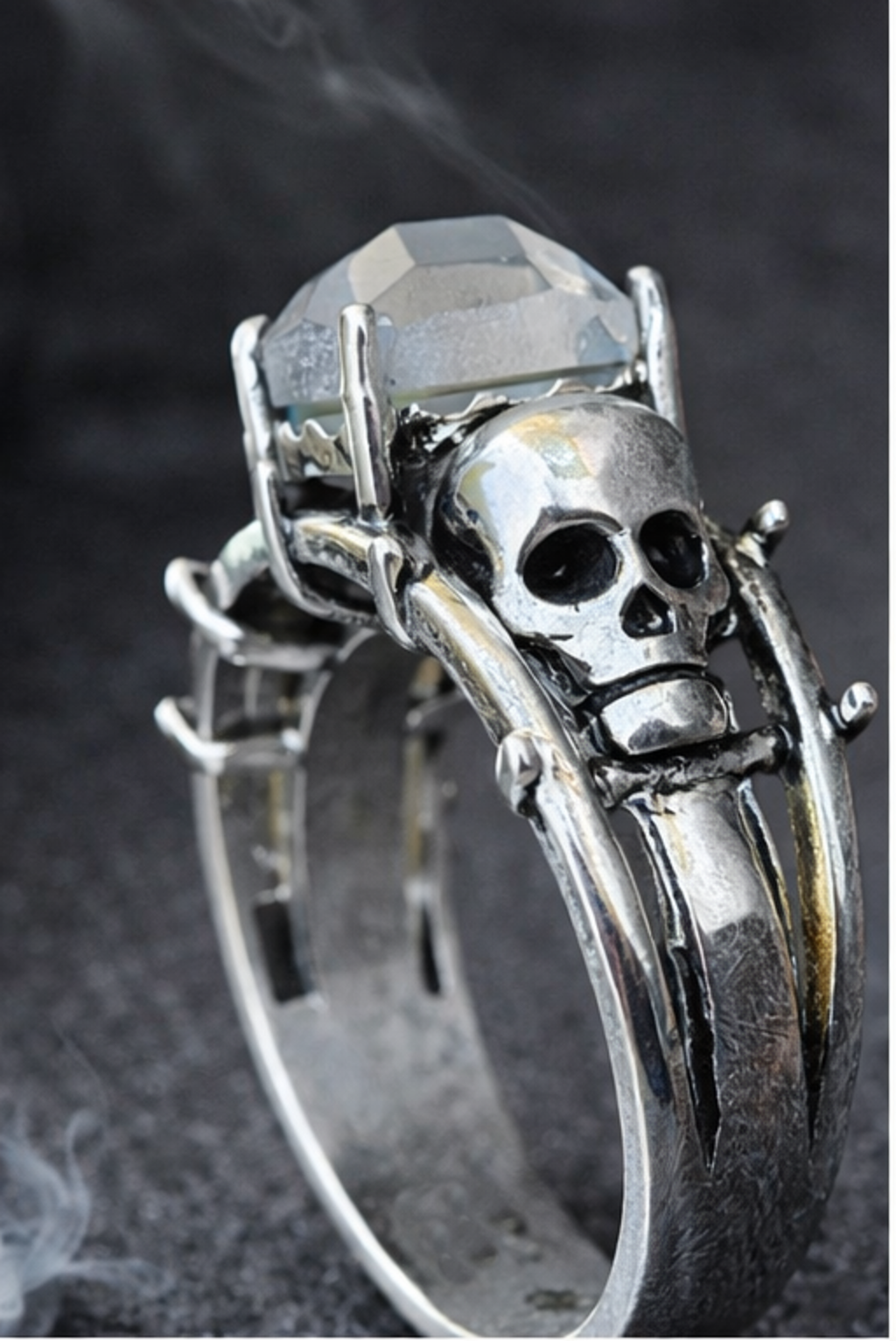 MR. BONES' SOLITAIRE RING SZ 8