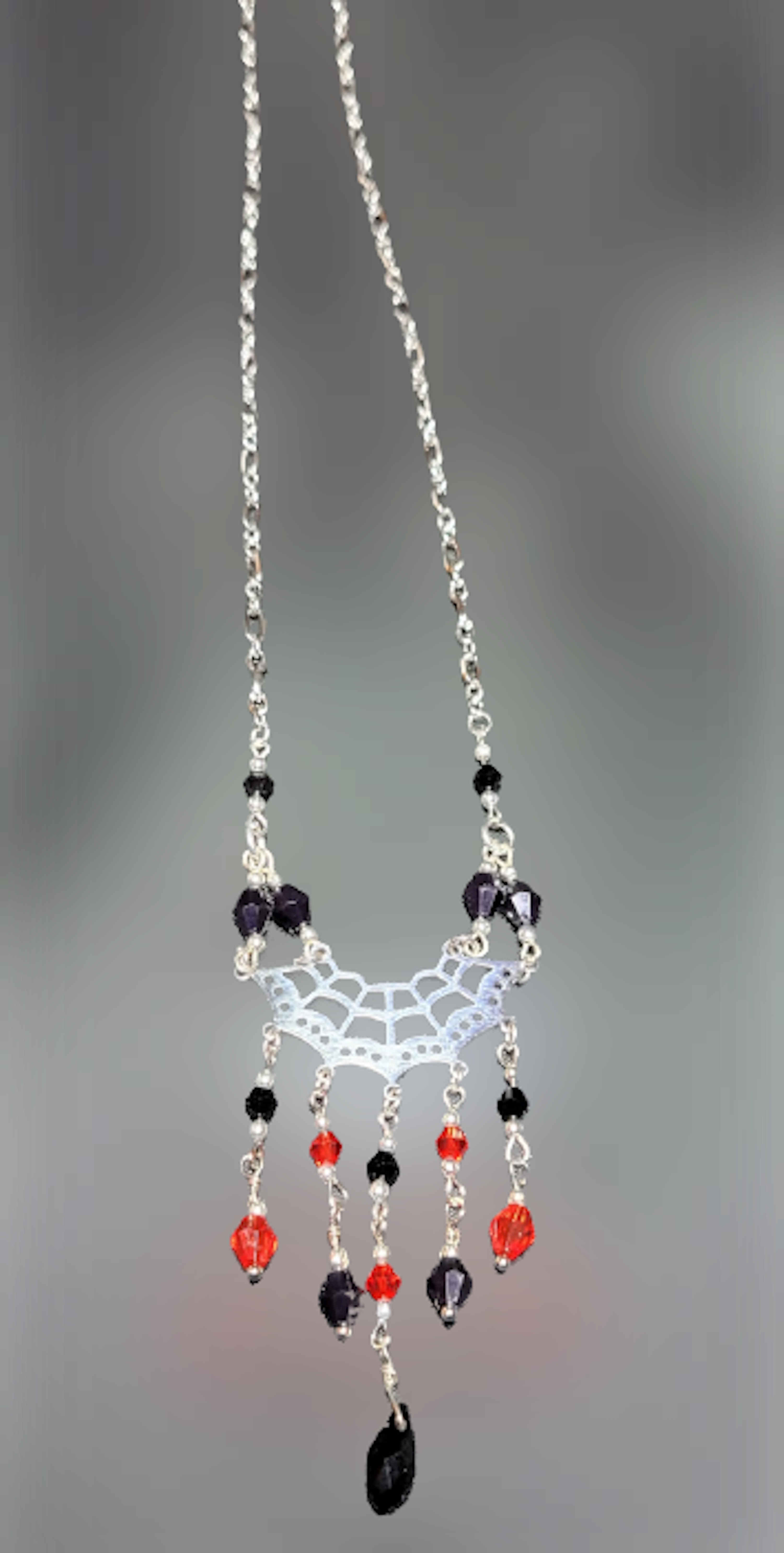 SPIDER WEB CHANDELIER NECKLACE