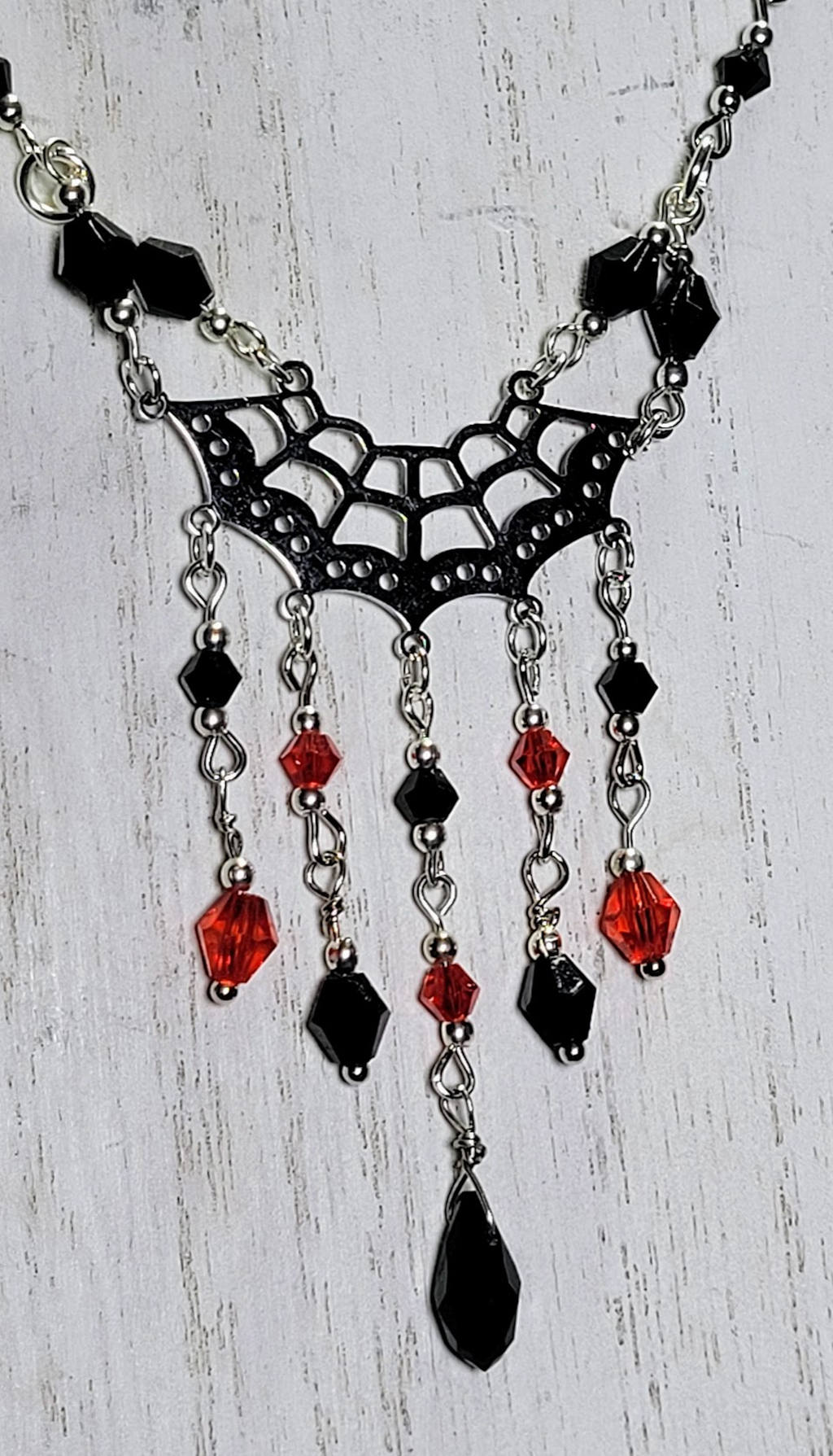 SPIDER WEB CHANDELIER NECKLACE