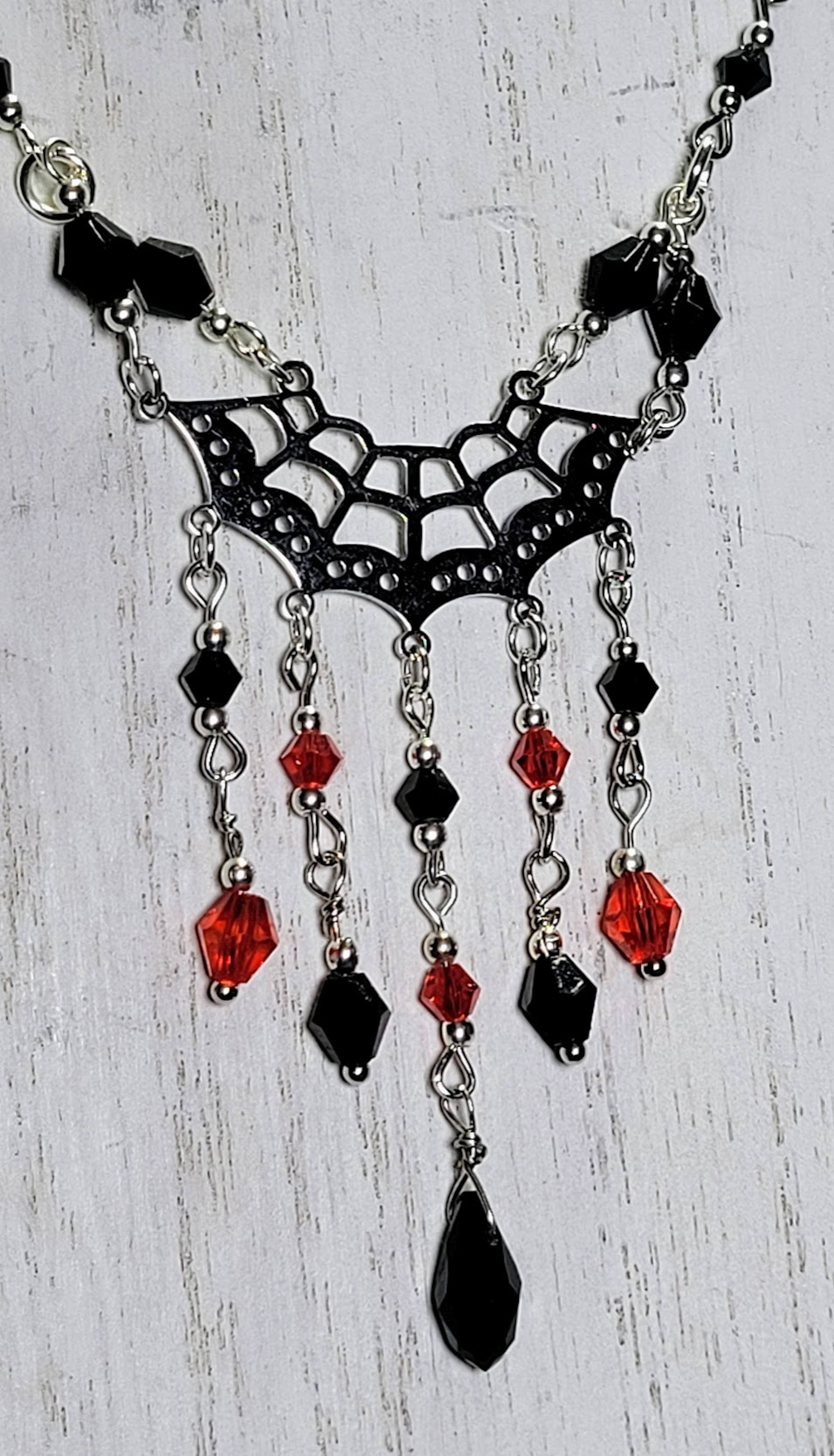 SPIDER WEB CHANDELIER NECKLACE